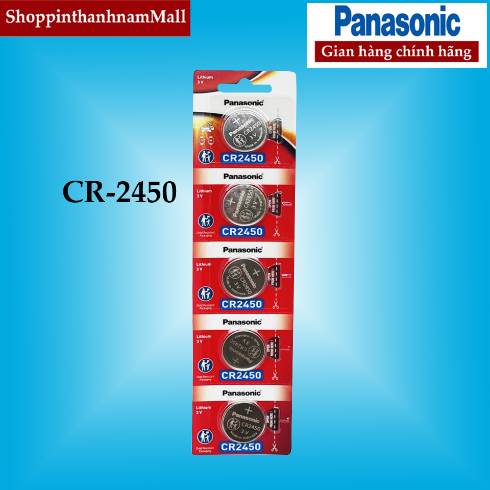 Vỉ 5 viên pin cr2450 panasonic lithium 3v chính hãng