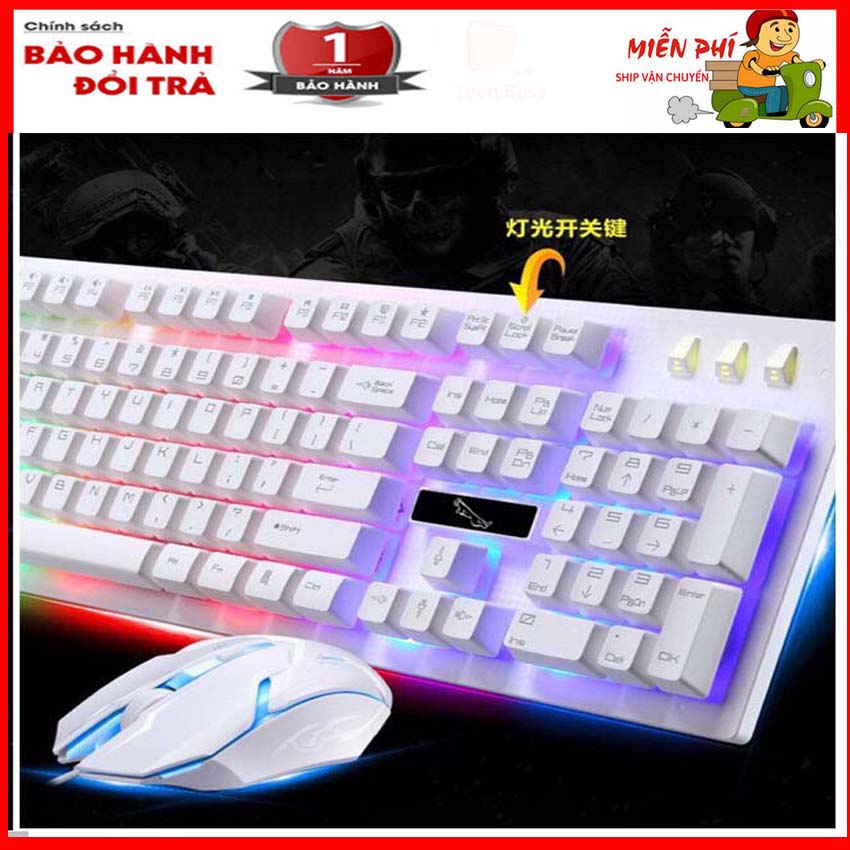 [HOT DEAL] Bộ Bàn Phím Giả Cơ Và Chuột Chuyên Game G20 Led 7 Màu Tech Boss