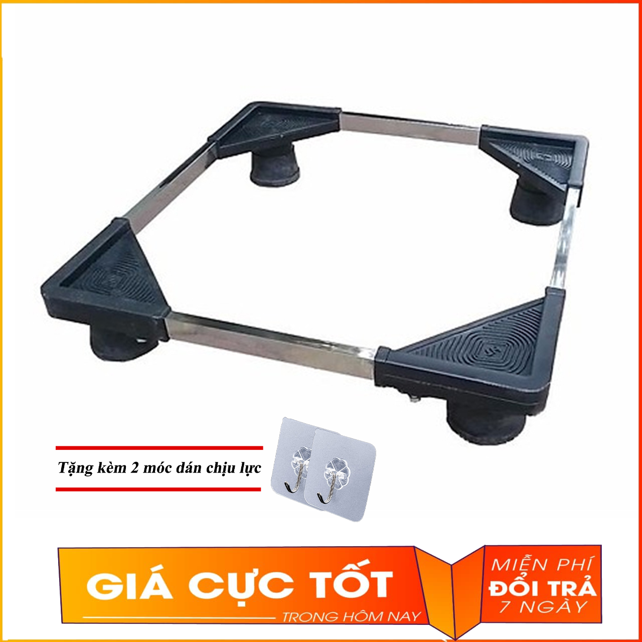 (NGƯỜI VIỆT DÙNG HÀNG VIỆT) Chân kê tủ lạnh- Chân kê máy giặt- Chân kê máy lọc nước - Chân kệ đa năng, Chân kê máy lọc nước chất liệu Inox chống rỉ cao cấp, bọc nhựa chống trơn trượt - BẢO HÀNH 1 ĐỔI 1