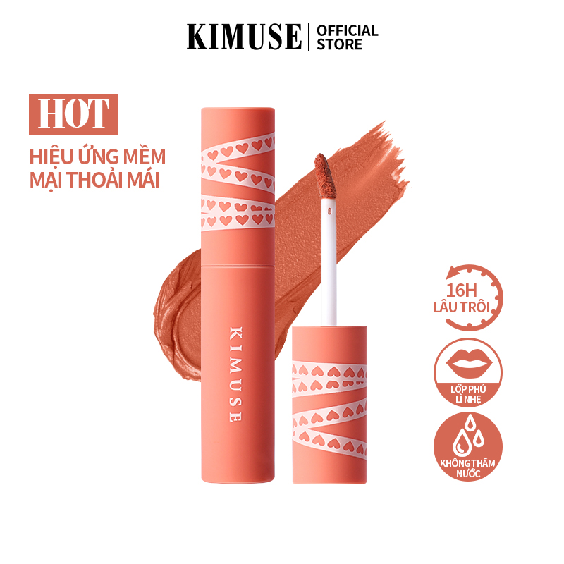 KIMUSE Son Môi Dạng Bột Lì Kem Đất Sét