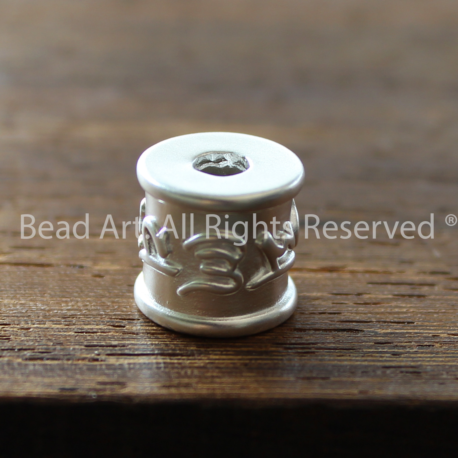 Charm Bạc Trụ Khắc Lục Tự Chú Om Mani Padme Hum Bạc 990 12x12MM, Phối Vòng Tay, Chuỗi Hạt, Trang Sức Phong Thủy (2) - Bead Art