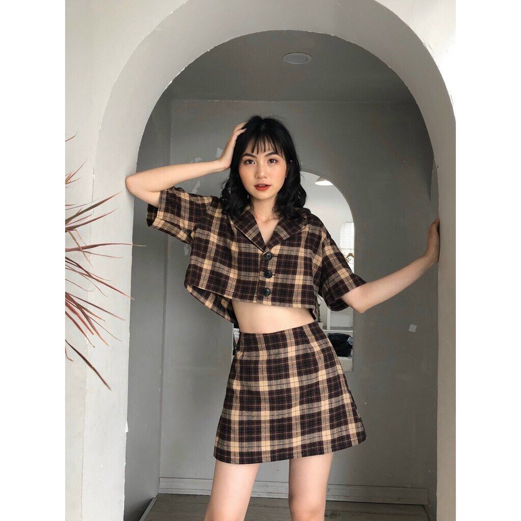 SET BỘ VETS KÈM CHÂN VÁY VINTAGE SIÊU LUNG LINH- NU