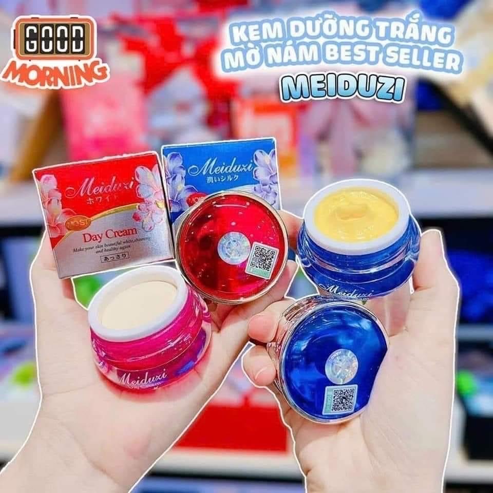 Combo kem Meiduzi đỏ ban ngày, xanh ban đêm