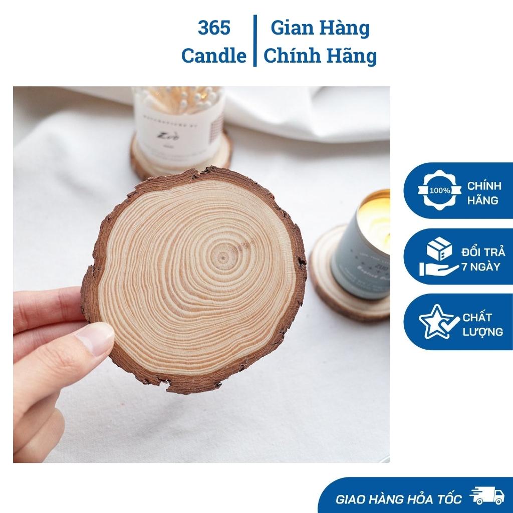Đế gỗ trang trí nến thơm, hoạ tiết vân gỗ đẹp mắt 2 size 6-7cm và 8-10cm - yakoo candle