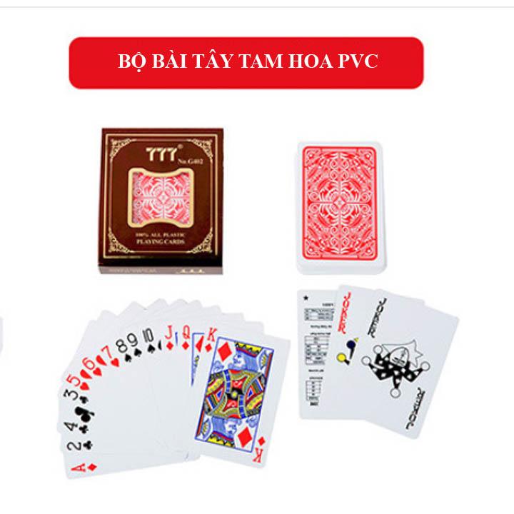 BÀI TÂY TAM HOA PVC CHẤT LỪ