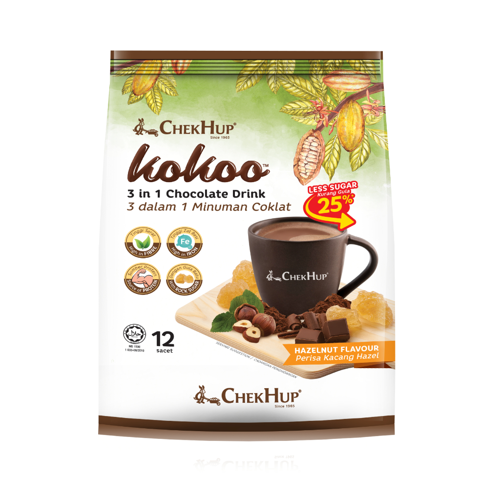 (HSD 08/2025) Sữa Socola Hạt dẻ Chek Hup Kokoo hòa tan - Chek Hup Kokoo 3in1 Chocolate Drink With Hazelnut ( 30g x 12 Gói )