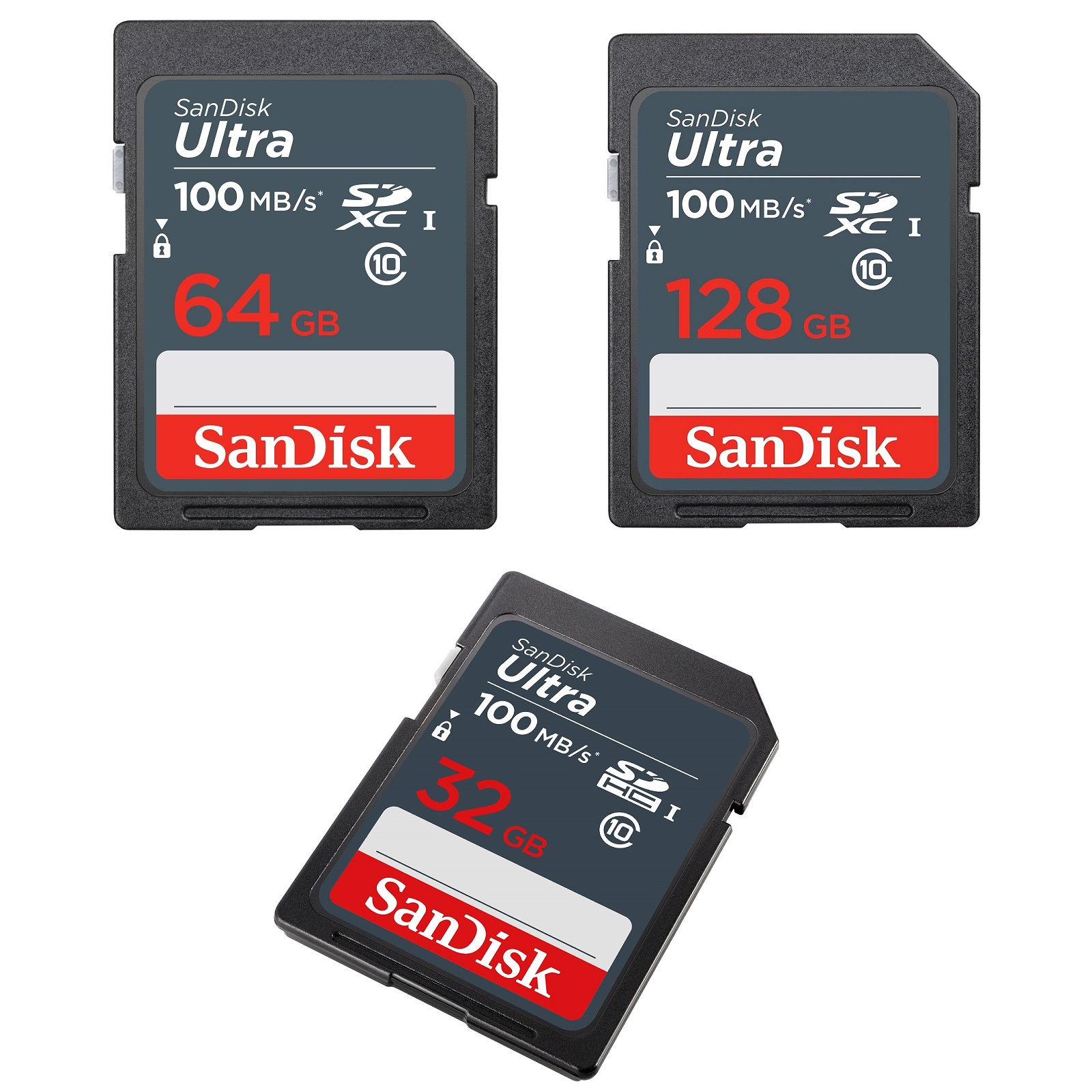 Camera memory card SDXC SanDisk Ultra 32GB / 64GB / 128GB 100 MB/s (blue)