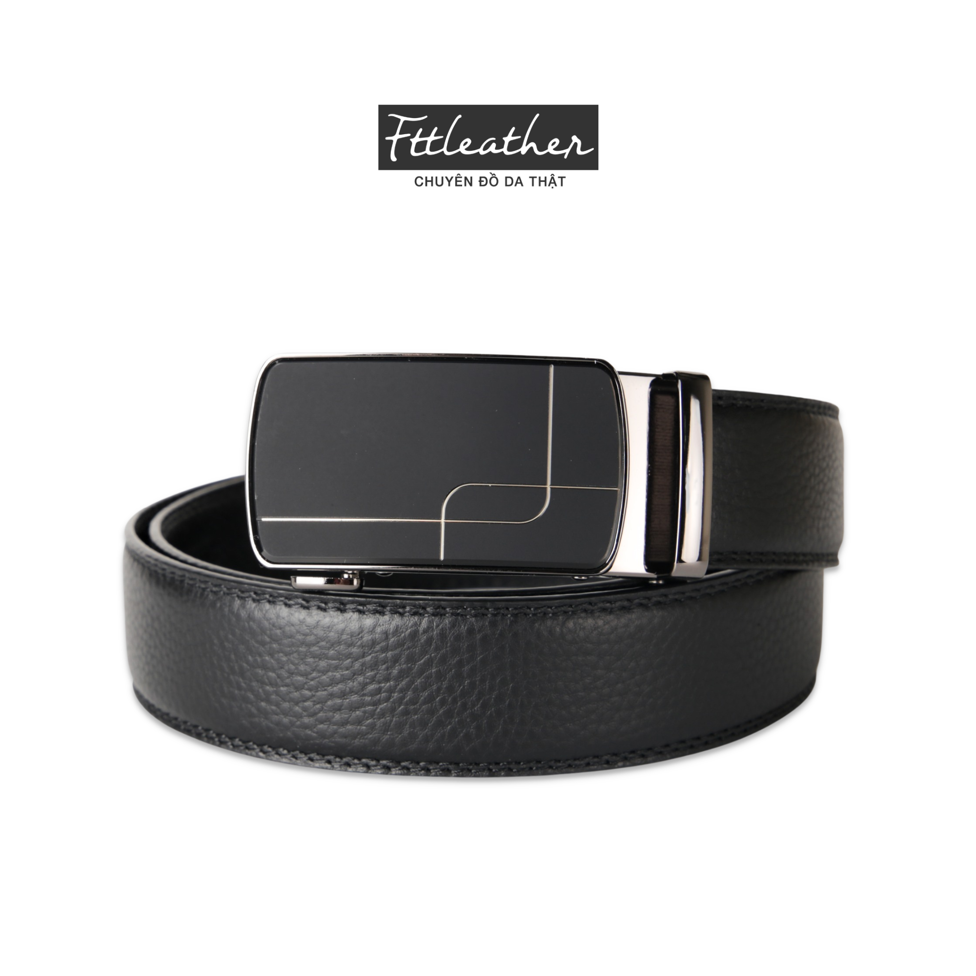 Thắt lưng nam - dây nịt da nam mặt kính FTT Leather mã DF220405 da thật 100%