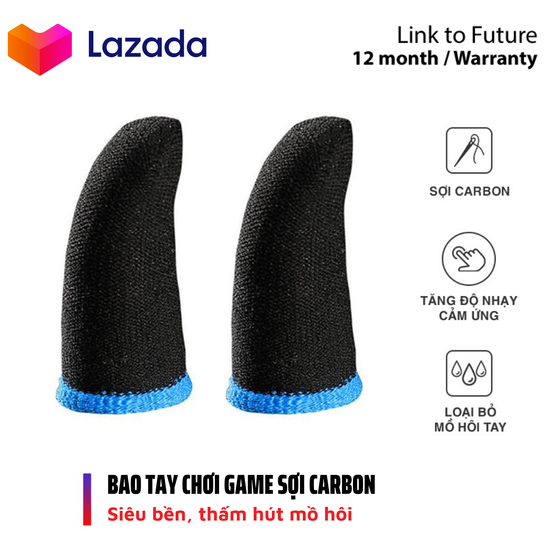 Bao tay chơi game sợi vải thoáng khí GLV Gaming chống mồ hôi tay tăng độ nhạy cảm ứng