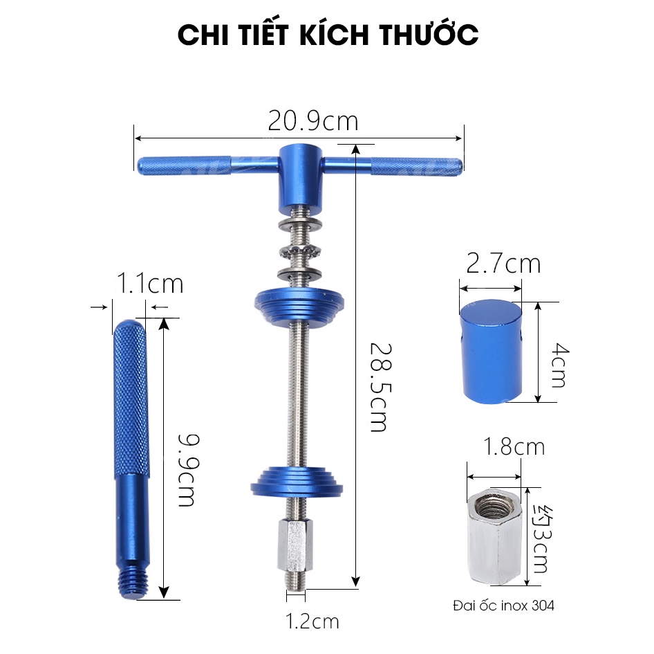 Dụng cụ tháo lắp bấm chén ép cổ xe đạp bb-2101, cho bát phốt, ép cốt trục giữa trục đạp cnc - mlh