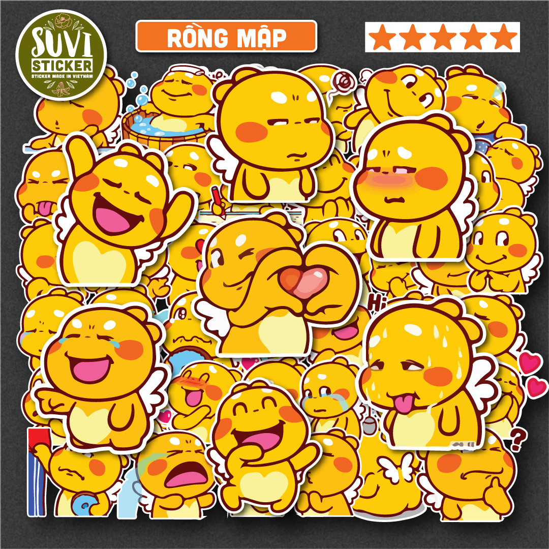 Sticker Rồng Mập chống nước dán laptop, điện thoại, đàn guitar, mũ bảo hiểm