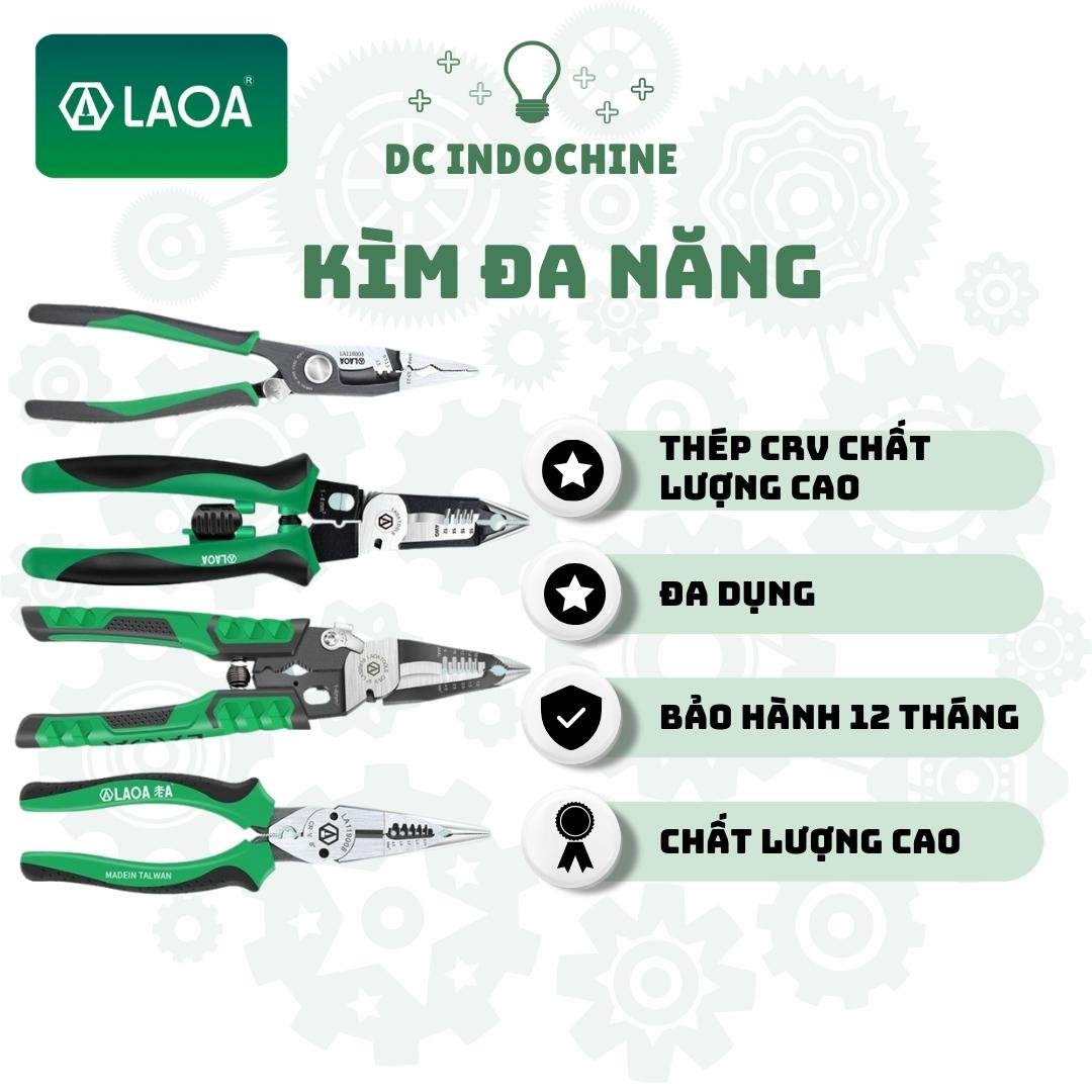 Kìm mỏ nhọn đa năng LAOA chuyên dụng, thép Cr-V chất lượng cao, hàng chính hãng