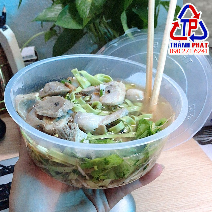 [HCM] 50 tô nhựa trong đựng thức ăn có nắp - Tô nhựa trong đựng hủ tiếu - Tô nhựa trong đựng phở có nắp