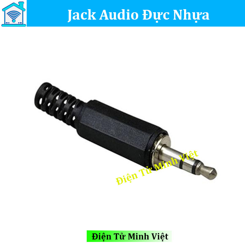 Combo 2 đầu jack audio 3.5mm stereo đực nhựa