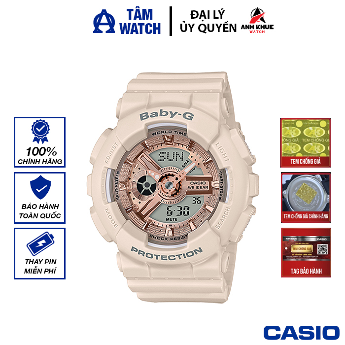 Đồng hồ nữ dây nhựa casio baby-g chính hãng anh khuê ba-110cp-4adr