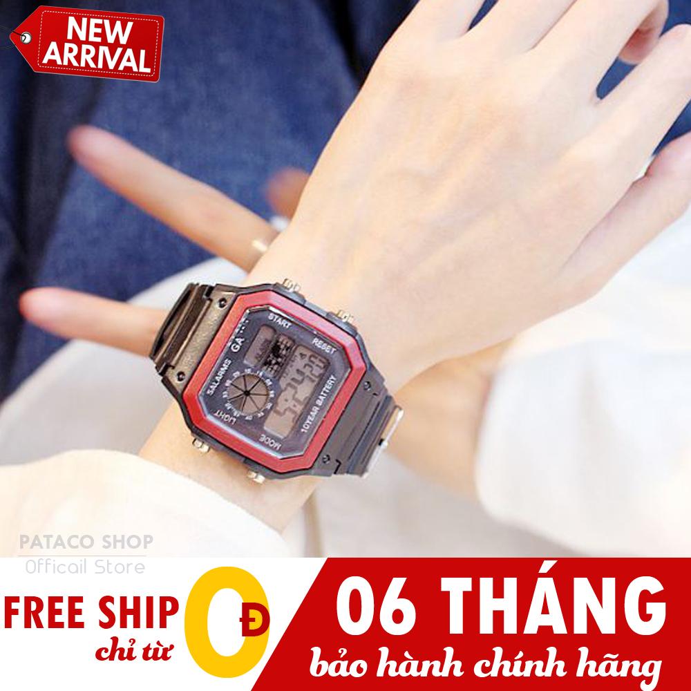 Đồng hồ nam thể thao C18, Máy điện tử, Dây cao su siêu bền bỉ, Có đèn ban đêm, Bấm giờ thể thao, Chống nước 3ATM cực tốt , Bảo hành 6 tháng