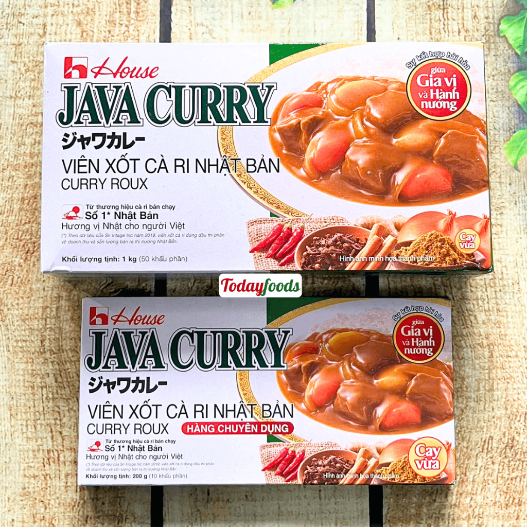 Viên cà ri house java curry vị cay vừa hộp 200g / 1kg