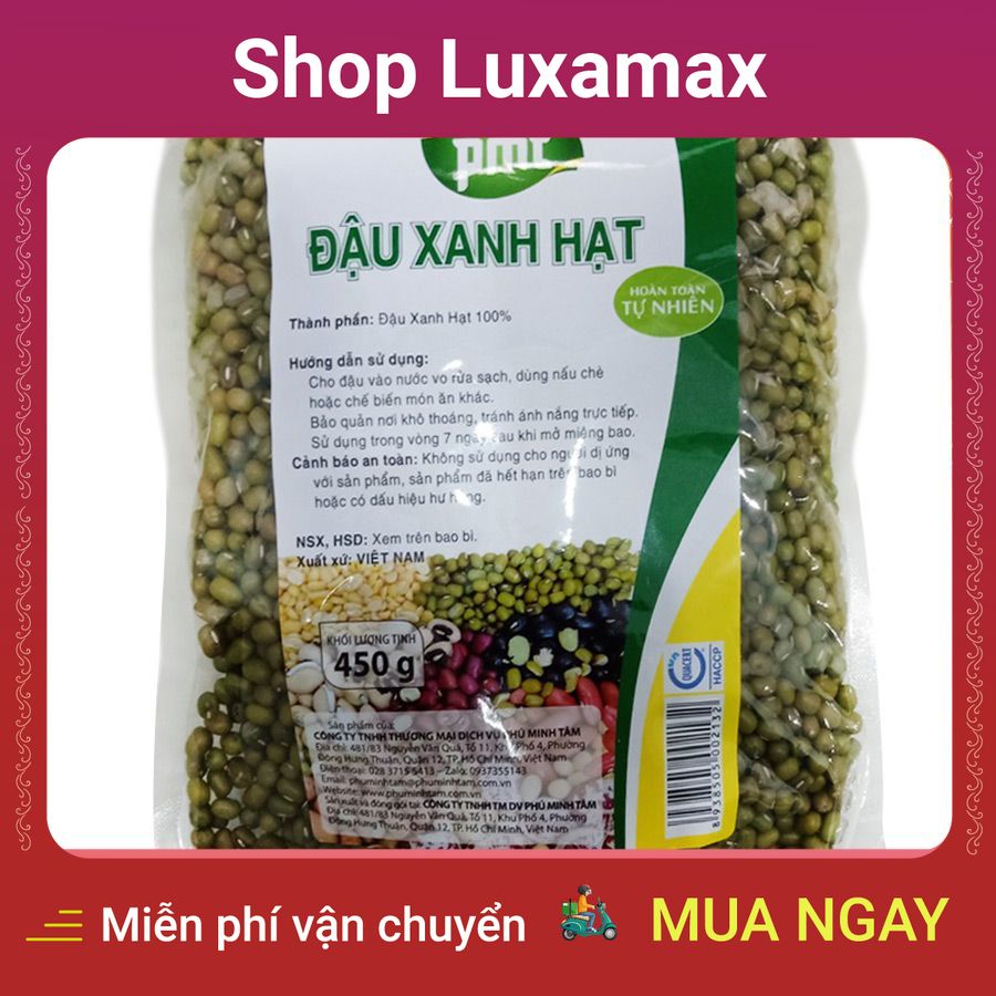 Đậu Xanh Hạt Phú Minh Tâm (450g) DTK12278998 - Shop LuxaMax - Phu Minh Tam green beans (450g)