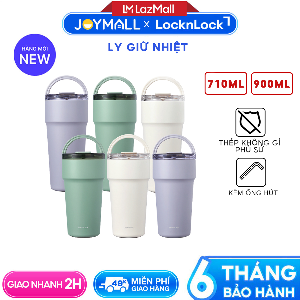  Ly Giữ Nhiệt Locknlock LocknLock LHC4416 710ml LHC4419 900ml Thép Phủ Sứ Hàng Chính Hãng Kèm Ống Hút - JoyMall 