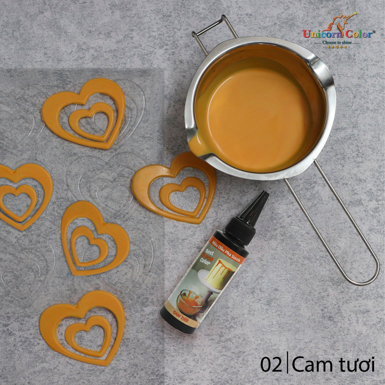 Màu dầu pha socola màu cam tươi 50ml - f02 - màu unicorn việt nam