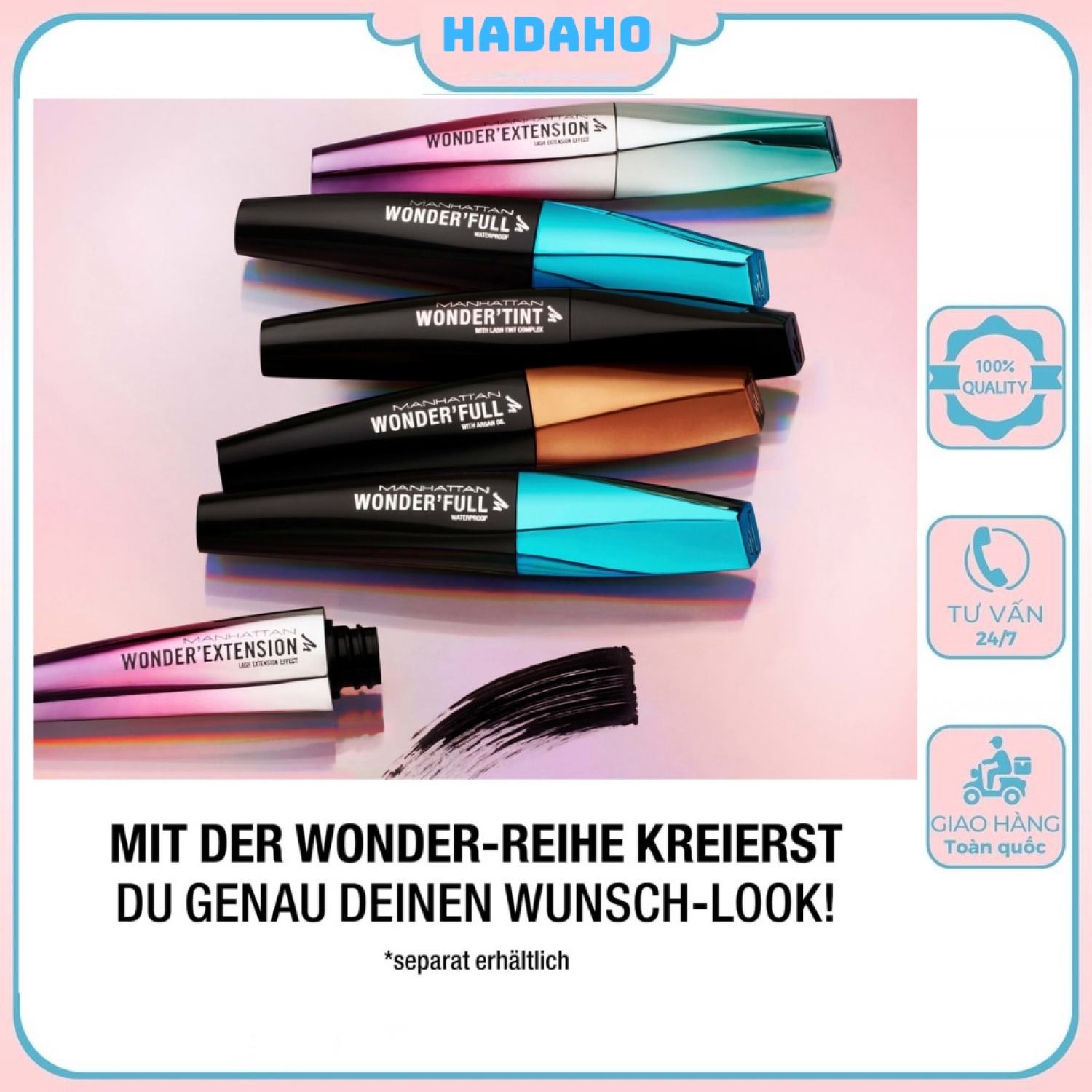 Mascara manhattan cosmetics chống thấm nước lâu trôi chuốt mi dài chống lem 11ml/0.37oz