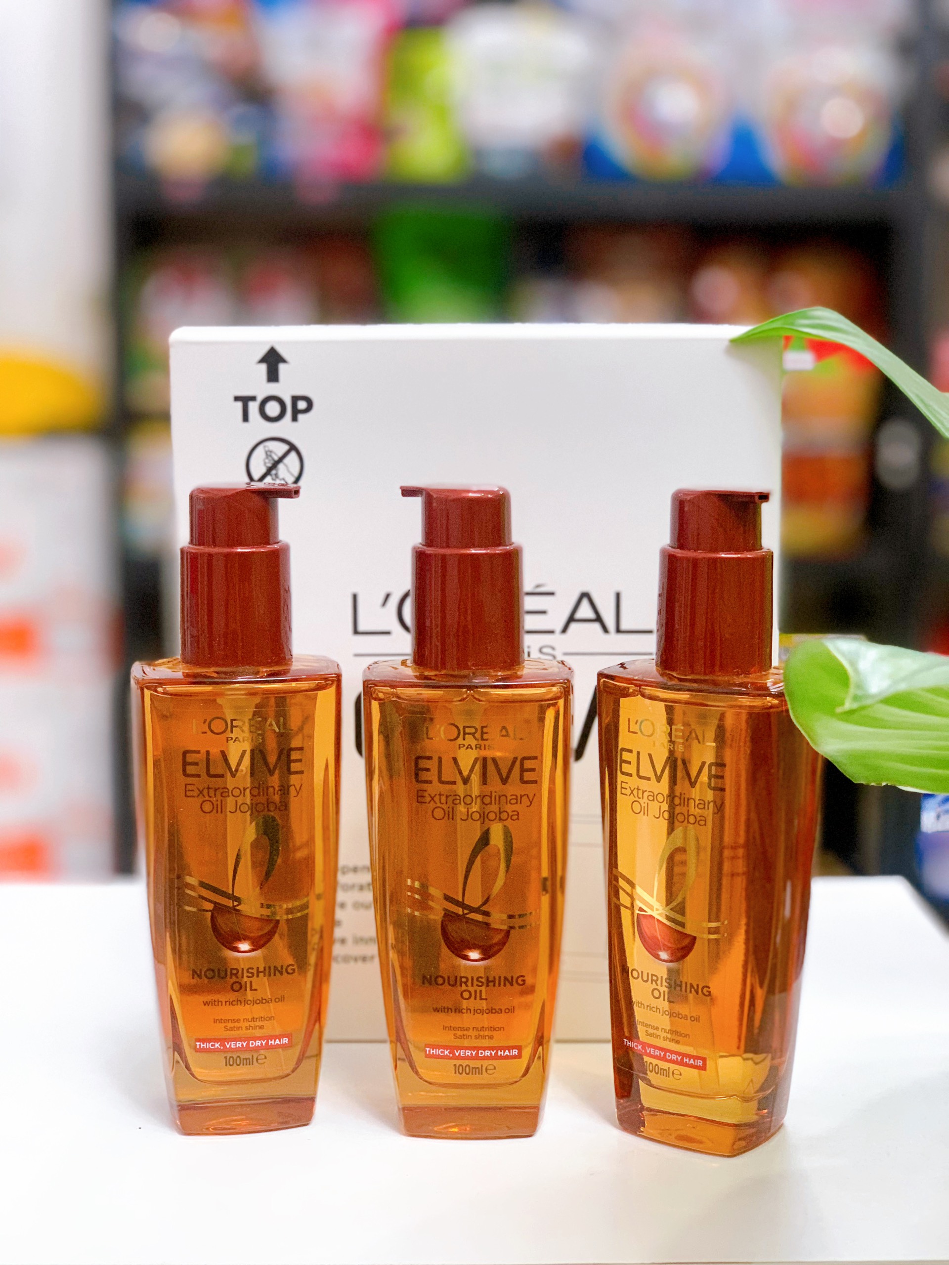Dầu dưỡng tóc cho tóc dày và khô L'oreal Paris ELVIVE Extraordinary Oil Jojoba chai thuỷ tinh 100ML
