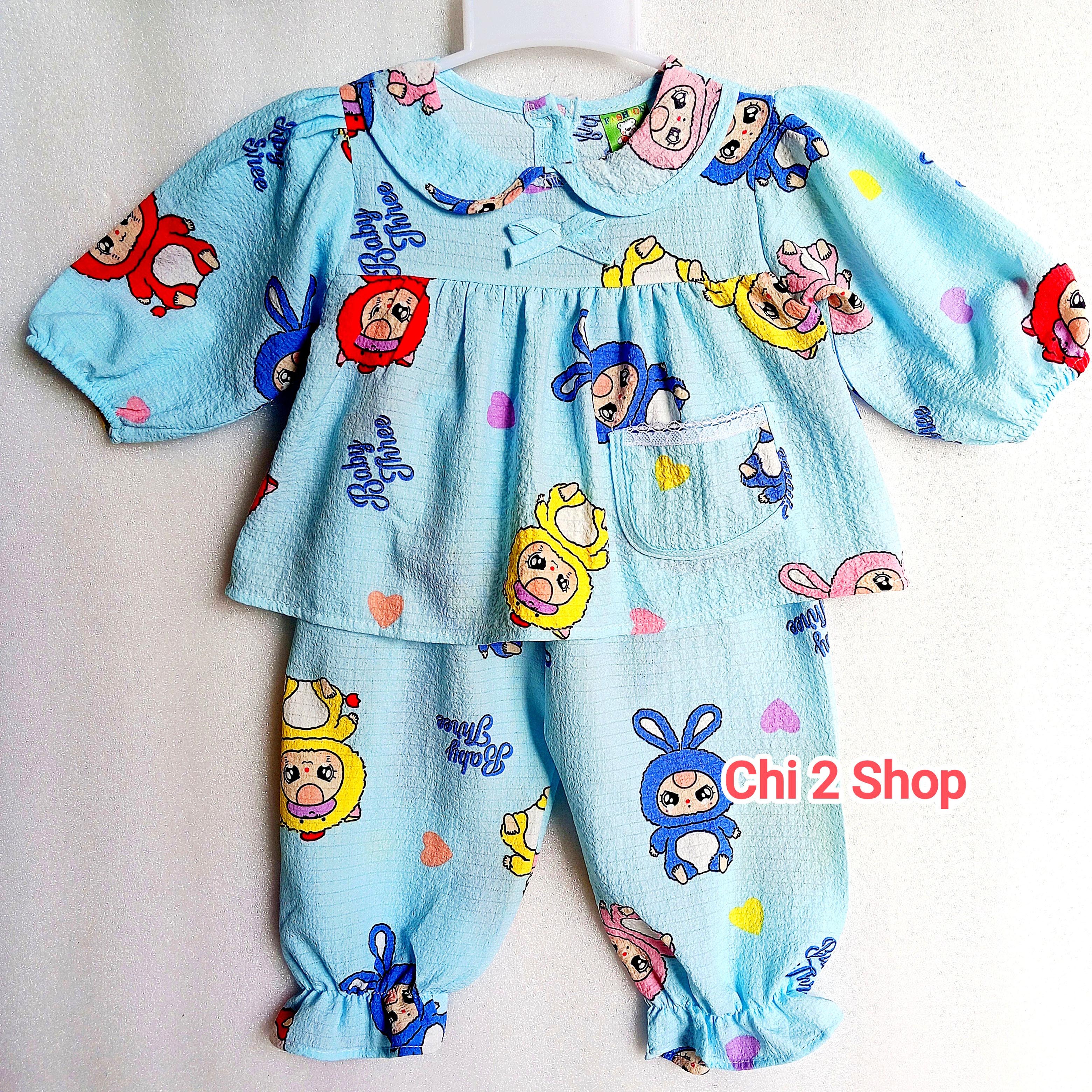 Girls' Long-Sleeved Clothes C2H35, Rice Foam Set, Newborn Children's Clothes, Children's Clothes under 3 Years Old, Cheap, Cool Home Clothes - 9
