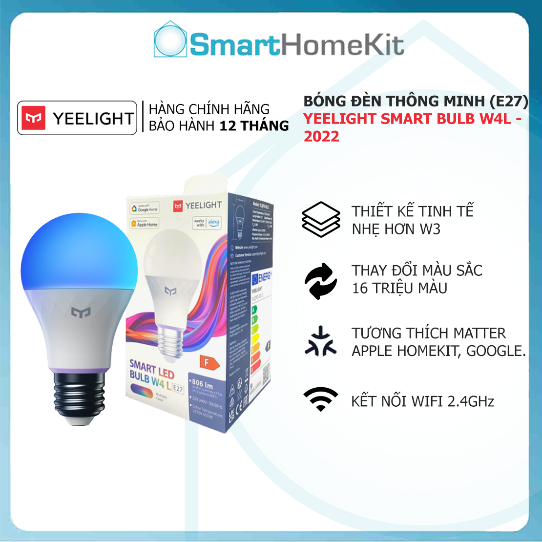 Yeelight W4LColor E27 WRGB Smart LED Bulb Wifi - Sync with Music