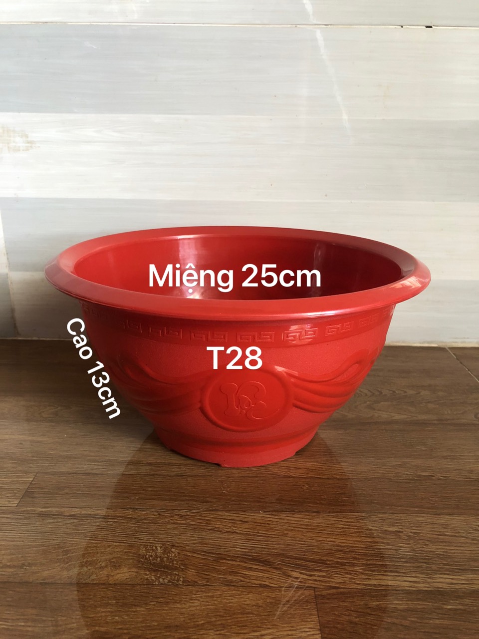 Chậu nhựa truyền thống t28 màu đỏ