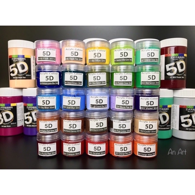 Màu acrylic 3d 5d 30ml nguyên chất - bảng màu 1