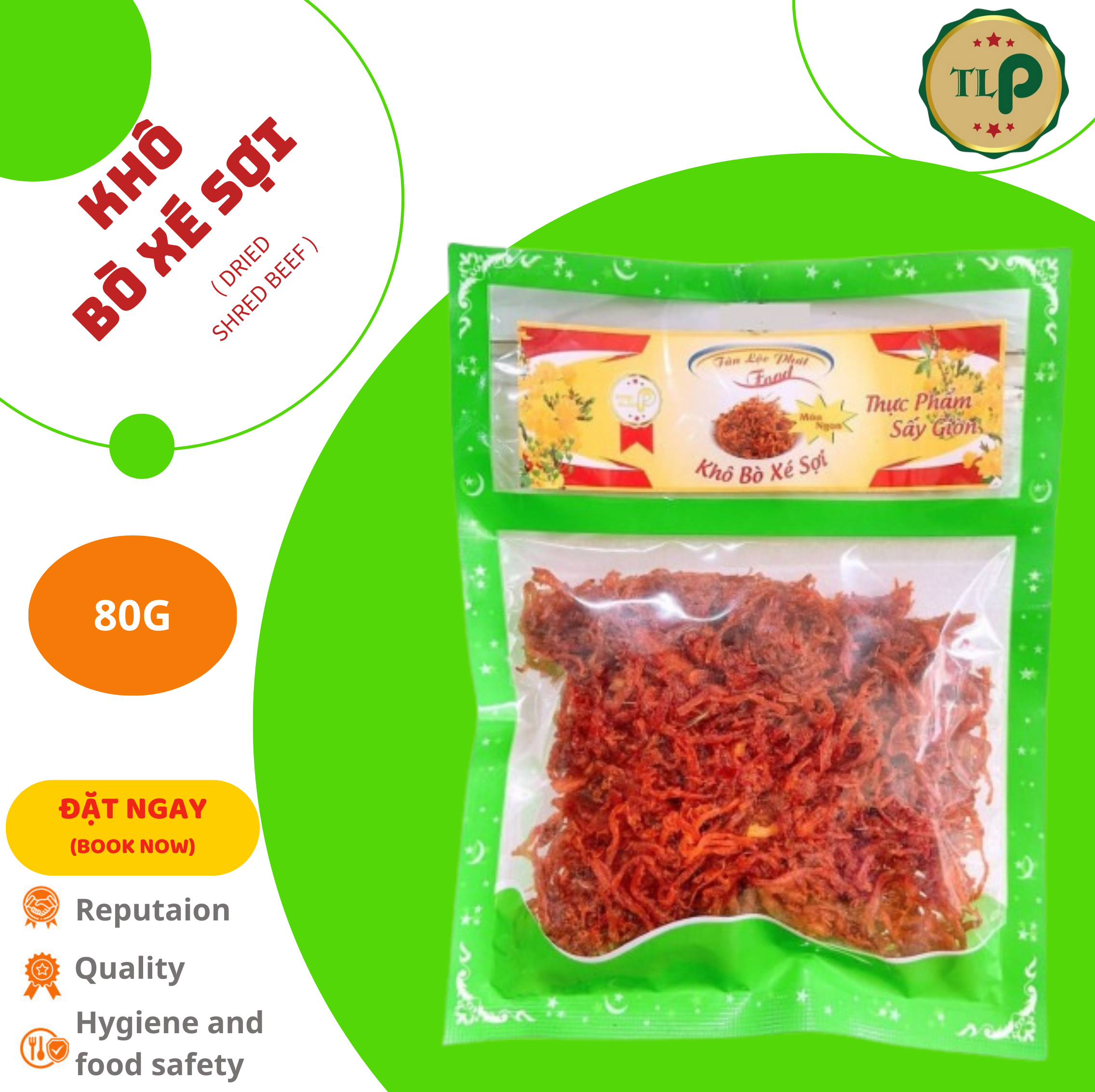 Khô bò sợi tân lộc phát combo 5 bịch - mỗi bịch 40g