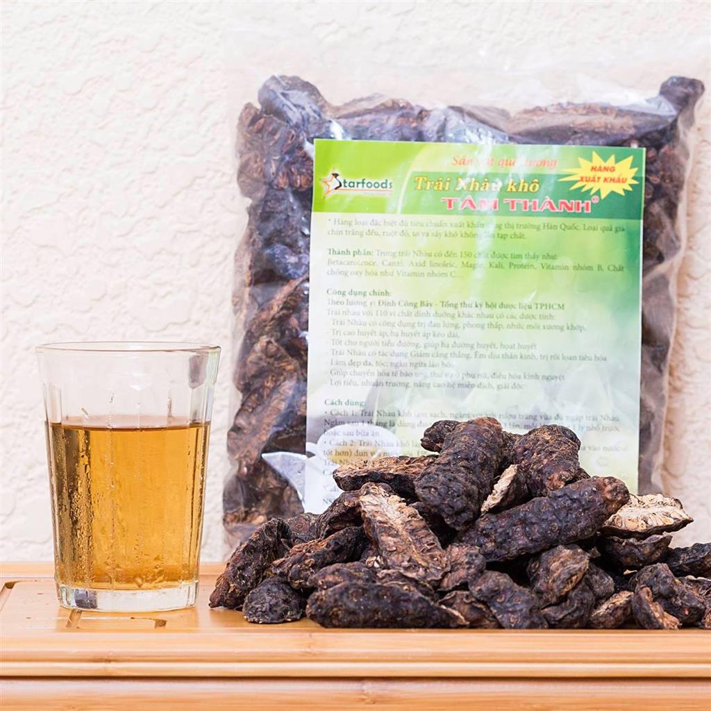 Quả nhàu khô - Noni Dried. Quả nhàu noni phơi khô túi 1kg. Loại xuất khẩu Hàn Quốc cao cấp.
