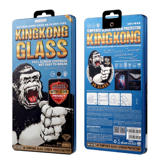 Miếng Dán Màn Hình Kính Cường Lực Chống Nhìn Trộm Full Màn WK WTP-039 KINGKONG 9H 3D dành cho iPhone 7 / 7plus / 8 / 8plus / X / XR / XsMax / 11 / 11 Pro / 11 ProMax / 12 Mini / 12 / 12 Pro / 12 ProMax / 13 Mini / 13 / 13 Pro / 13 ProMax