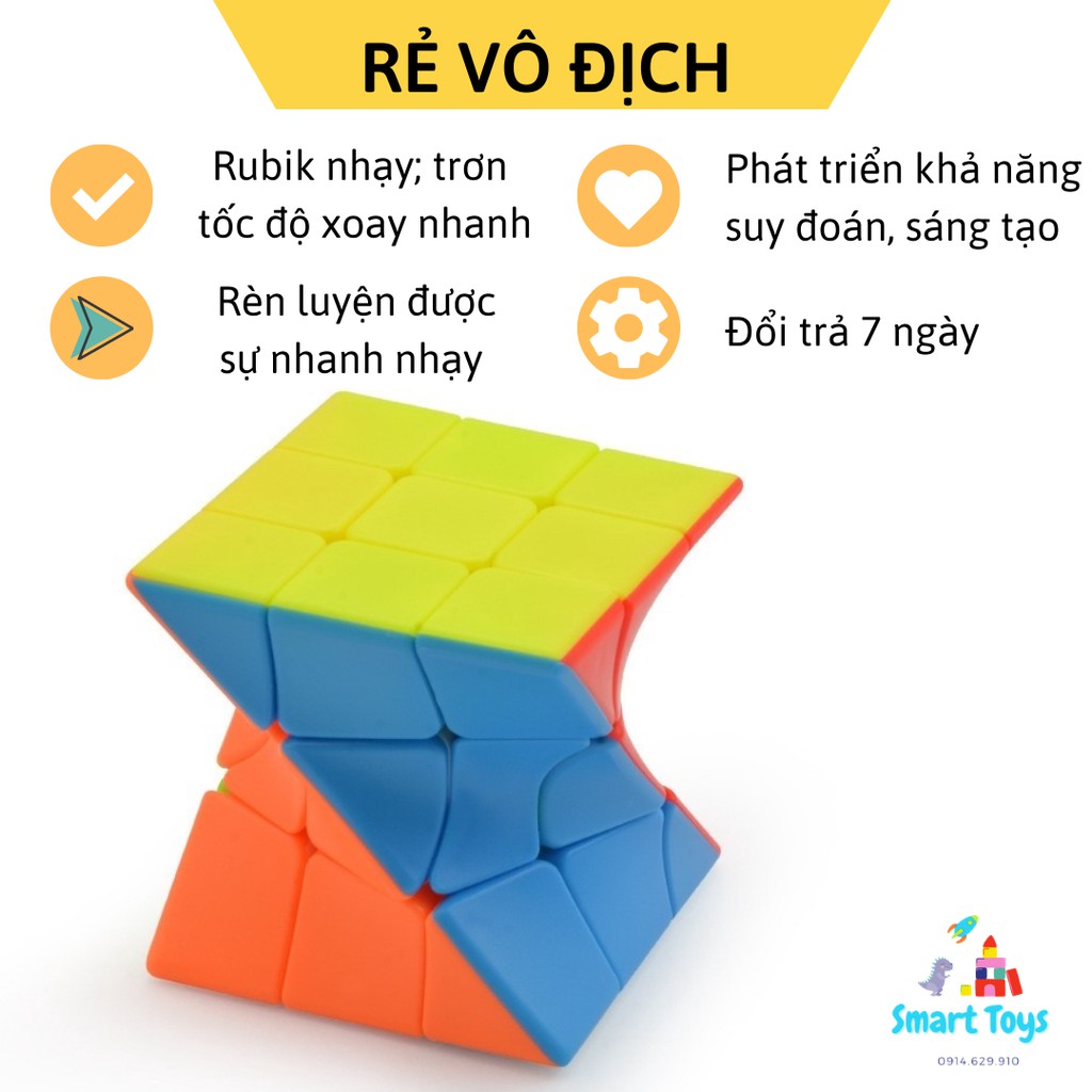 Rubik biến thể dạng xoắn 3 x 3  rubic xoắn nhạy trơn không kẹt rít giúp cho tốc độ xoay rất nhanh