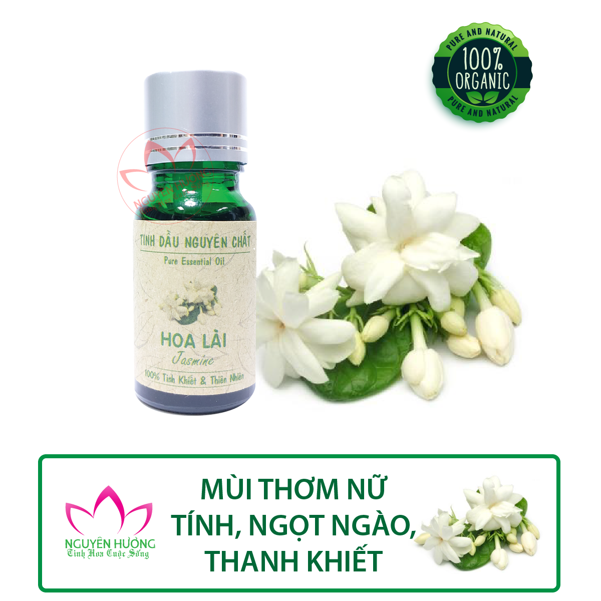 Tinh dầu hoa lài cao cấp xông thơm phòng / 100% thiên nhiên / có kiểm định