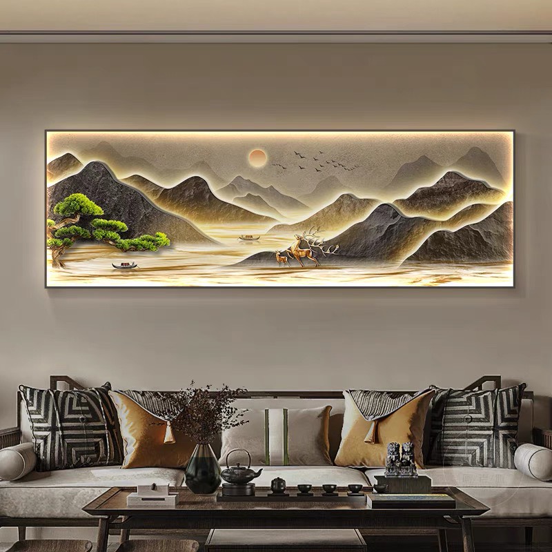 Tranh điện, tranh led pha lê khung hợp kim, tranh phong thủy phù hợp treo phòng khách,.....
