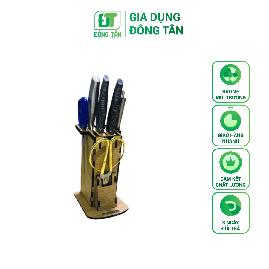 [HCM]Đế Cắm Dao Kéo Bằng Gỗ ĐÔNG TÂN Cao Cấp Thiết Kế Mới