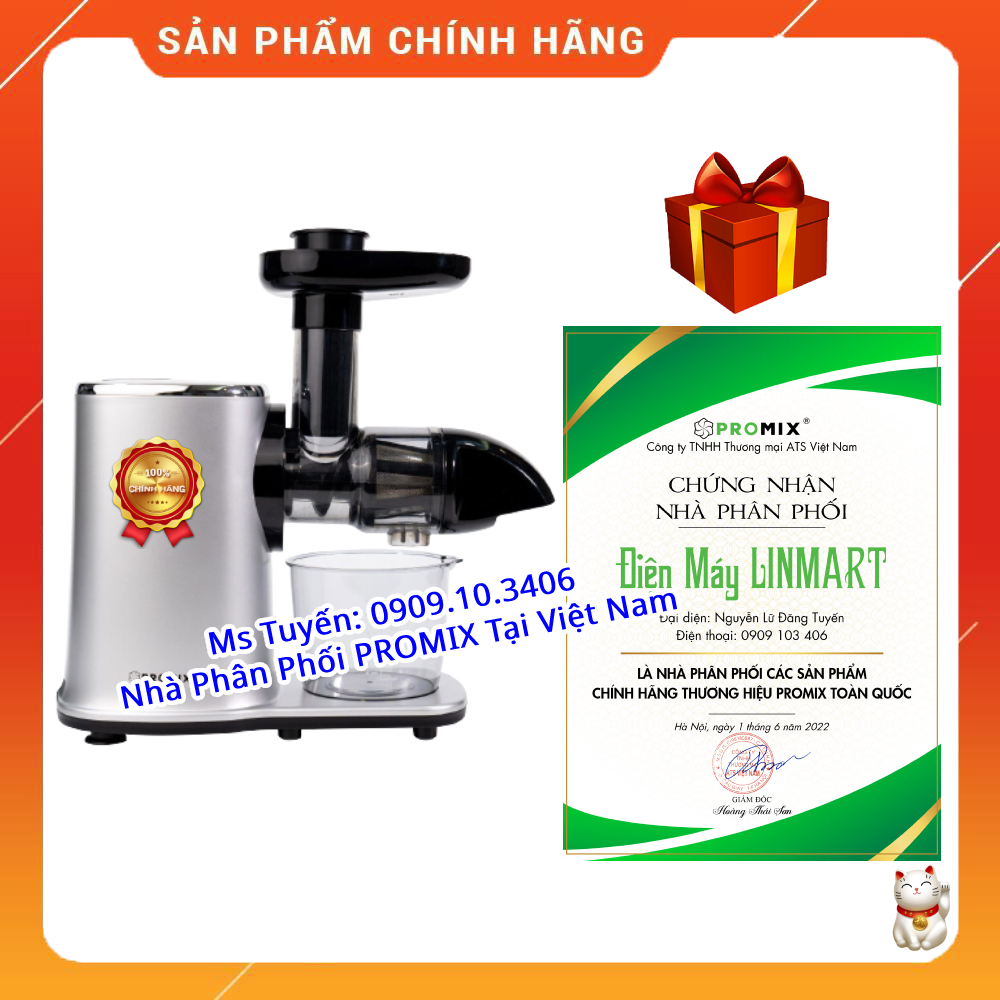 Máy Ép Chậm Trục Ngang Promix SJ02  - Ép Trái Cây Hoa Quả, Siêu Kiệt Bã, Dễ Vệ Sinh (promix sj-02, promix sj 02)