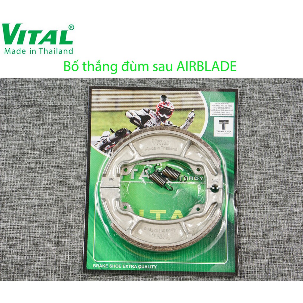 Bố thắng sau + trước ab, airblade, scoopy hiệu vital - má phanh xe máy, bố thắng đĩa vital chính hãng thái lan
