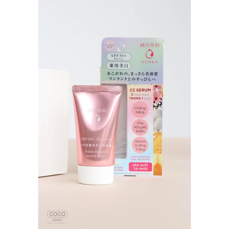 Chống nắng trắng da Senka White Beauty Serum in cc, cam kết hàng đúng mô tả, chất lượng đảm bảo an toàn đến sức khỏe người sử dụng
