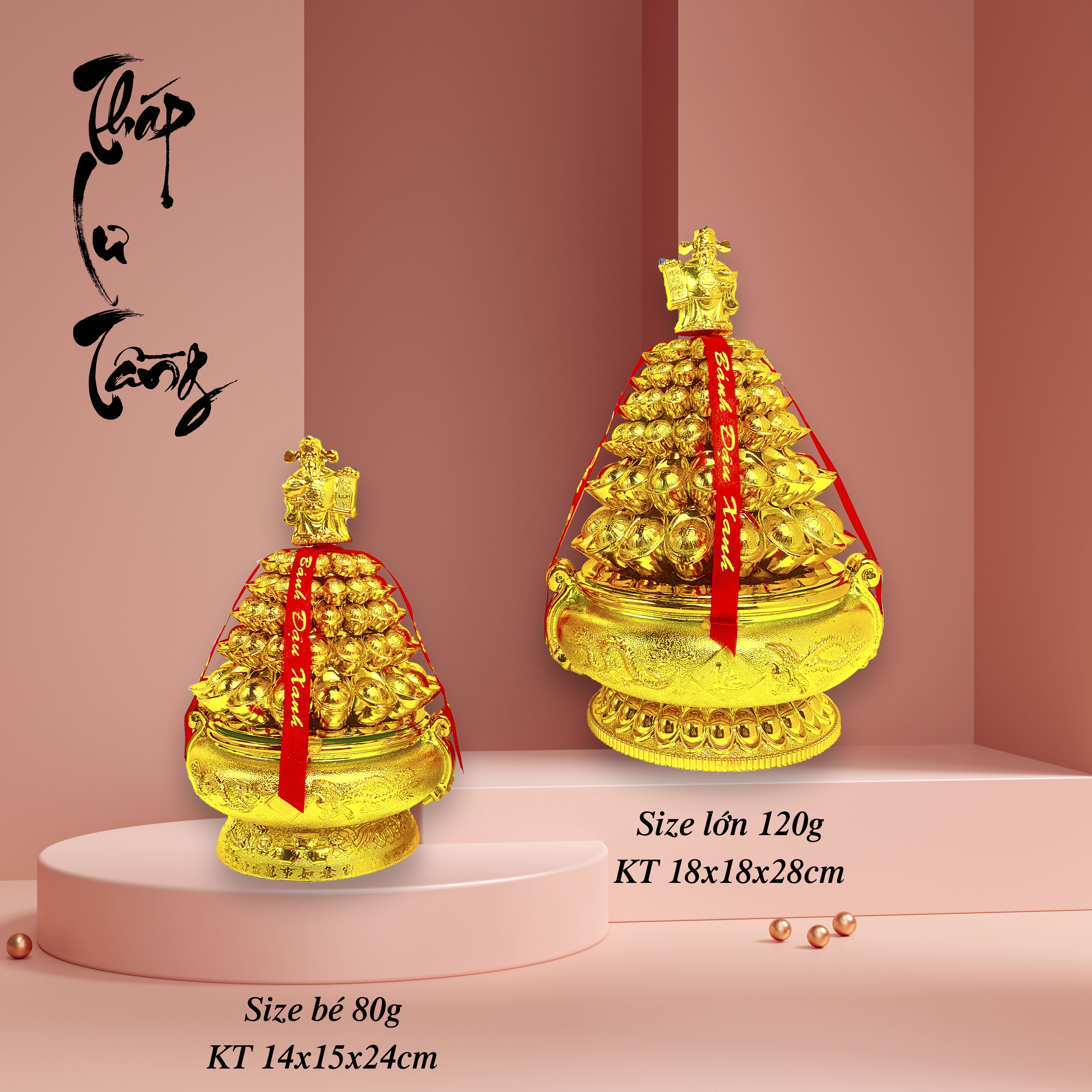Bánh đậu xanh rồng vàng Minh Ngọc tháp lư tầng 80g/120g/280g