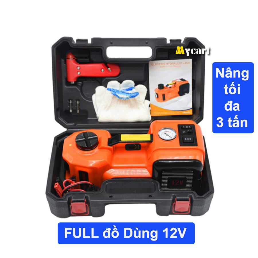 Bộ cứu hộ oto, Bộ kích nâng hạ gầm xe oto 12V FULL phụ kiện