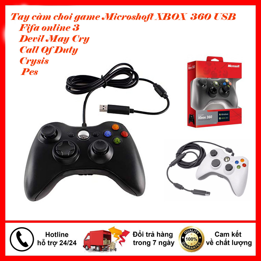 🎁xbox 360🎁 tay cầm game xbox 360 fullskill fifa fo4 có rung - tay cầm chơi game pc - laptop - smart tv - hỗ trợ fullskill