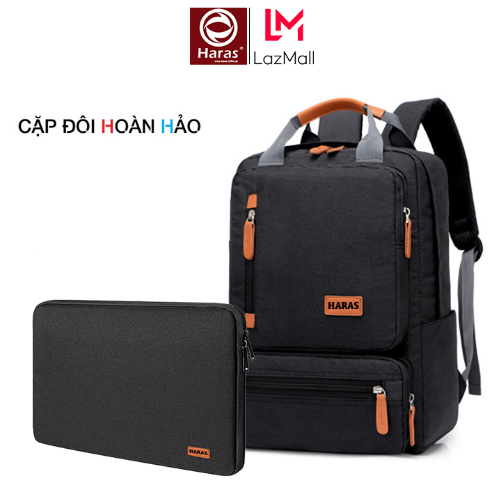 Combo balo laptop và túi chống sốc laptop haras hr262tc001