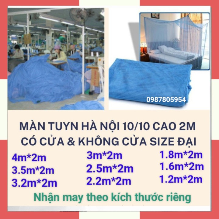 Mùng màn tuyn xanh biển hà nội 10/10 cỡ lớn cao 2m / mùng màn tuyn chống muỗi đủ size / mùng màn tuyn chống muỗi nhận đặt may theo kích thước yêu cầu