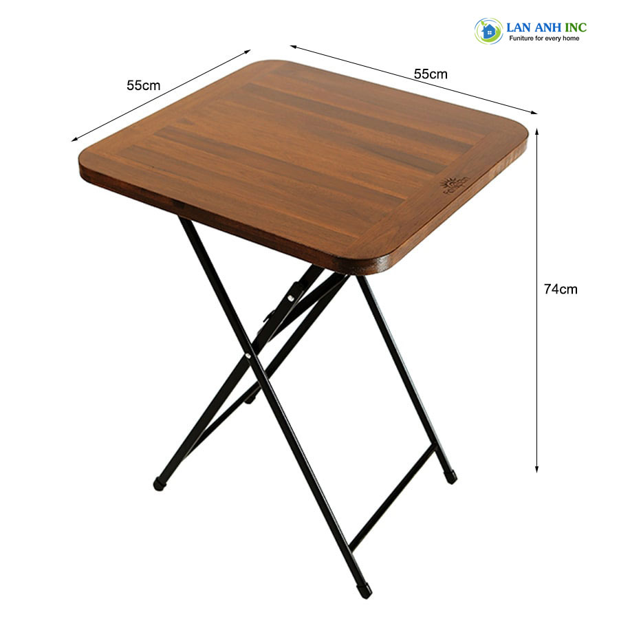 Bàn Cafe Gỗ Vuông Xếp Gọn Ngoài Trời Chân Sắt Cao Đẹp Đa Năng Patio-02