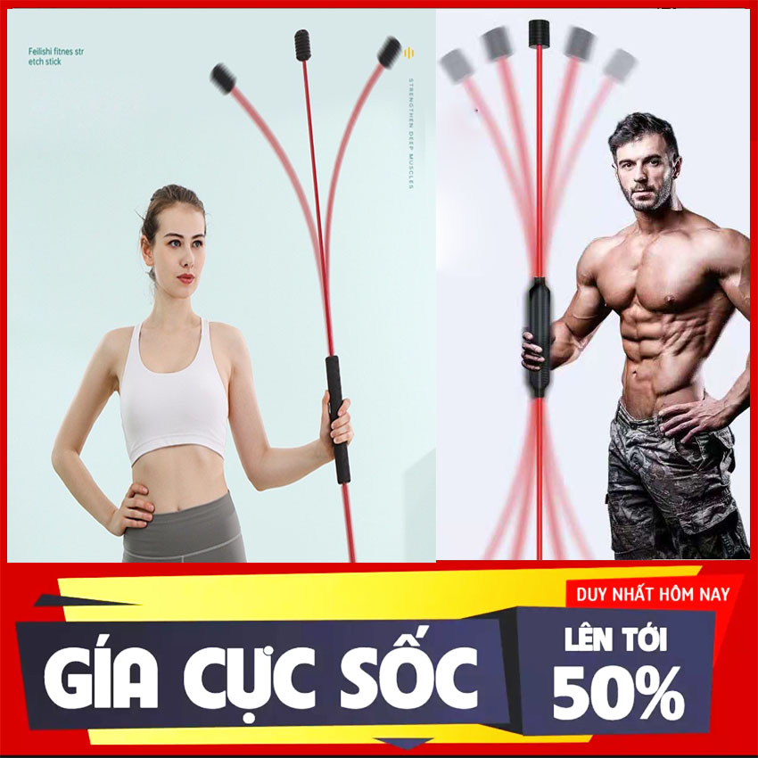 Dụng cụ thể dục thanh rung đàn hồi tập gym siêu hot