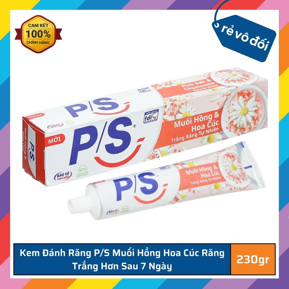 Kem Đánh Răng P/S Muối Hồng Hoa Cúc Răng Trắng Hơn Sau 7 Ngày 230g/hộp