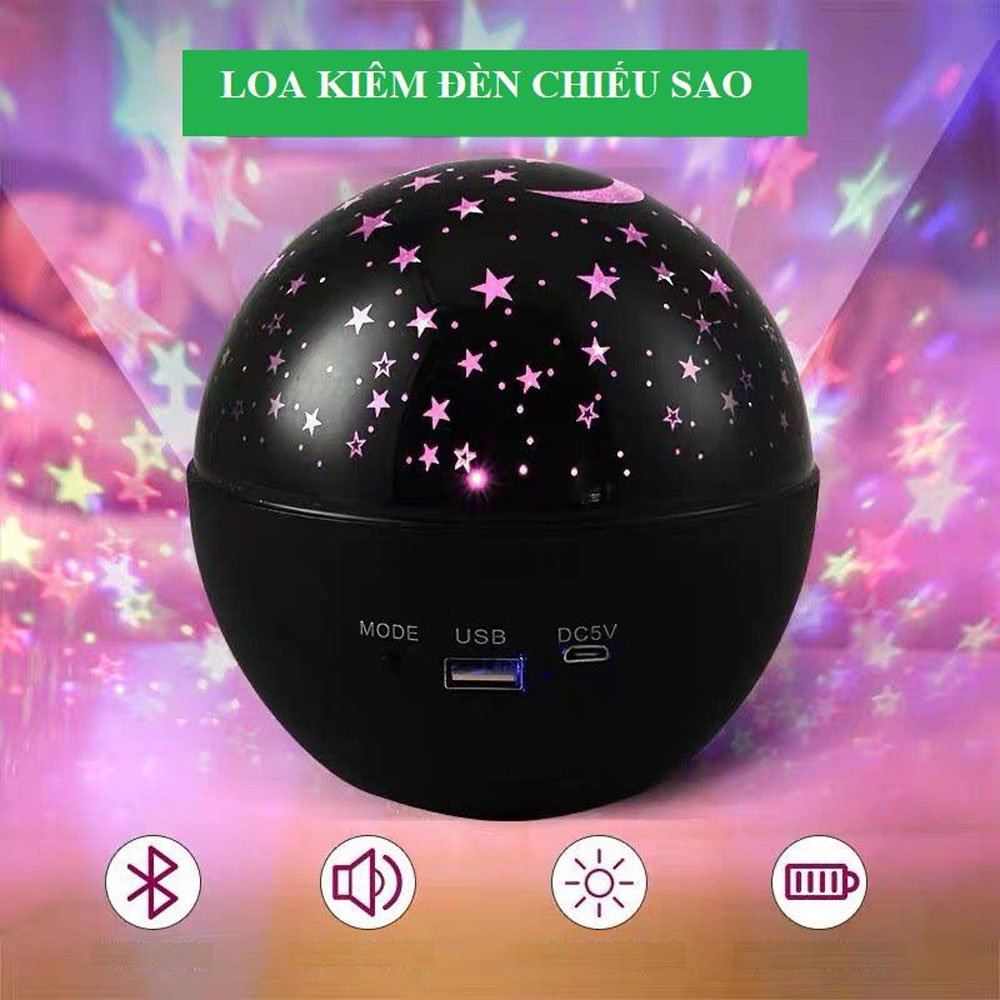 Loa Bluetooth Q3 Kiêm Đèn Chiếu Sao, Đèn Chiếu Bầu Trời Đêm, Loa Bluetooth Mini XY 890 Công Suất Lớn, Bass Mạnh, Hỗ Trợ Thẻ Nhớ, USB, Đài FM, Có Điều Khiển