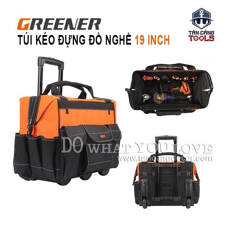 Túi Kéo Đựng Đồ Nghề Chống Thấm Nước 19 Inches Đế Đúc Greener Vải Oxford Chống Nước Chịu Tải Lên Đến 50kg
